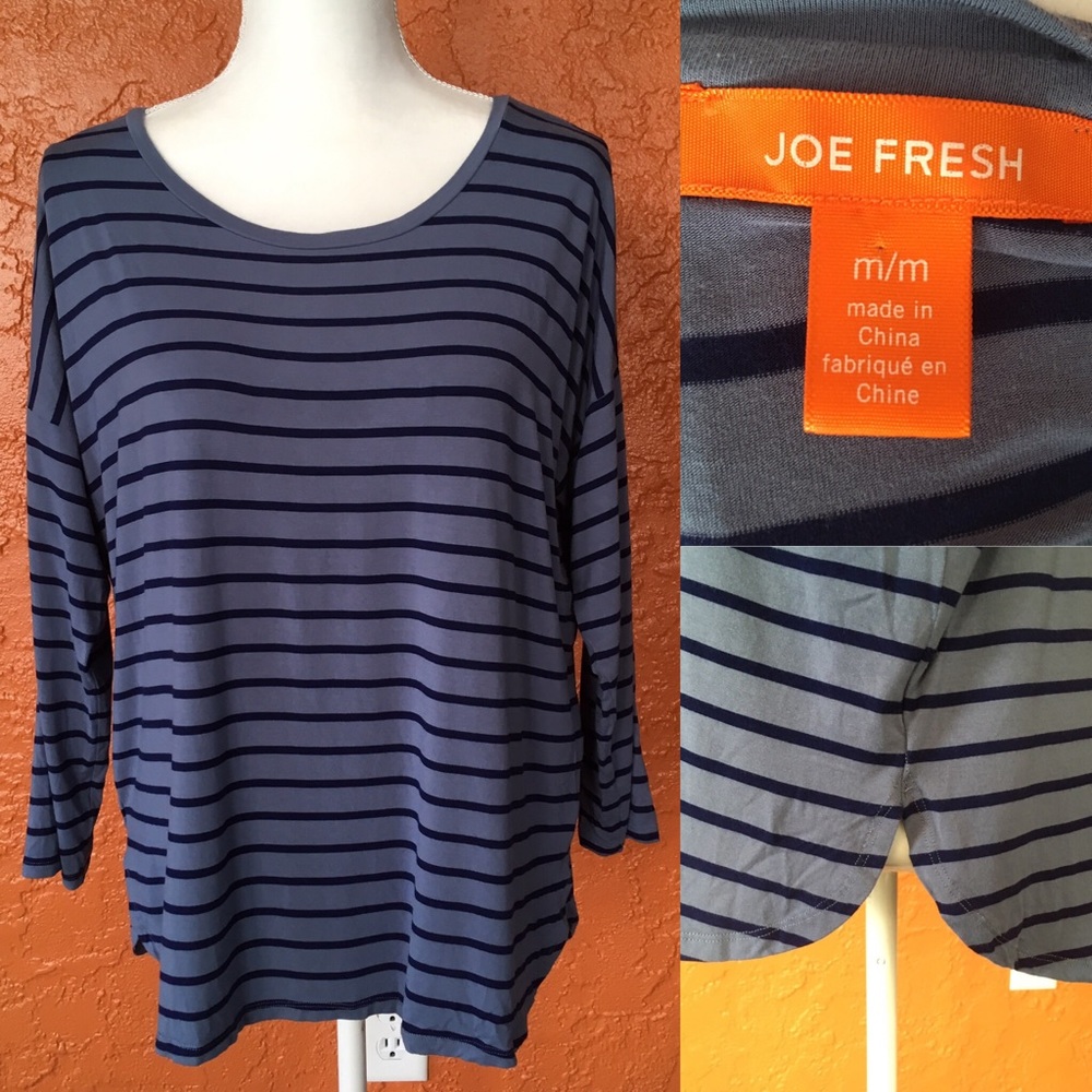 🎉BOGO🎉 Joe Fresh Oversized Blue Stripe Tee